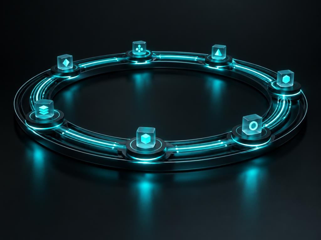 Automated loop of glowing process nodes
