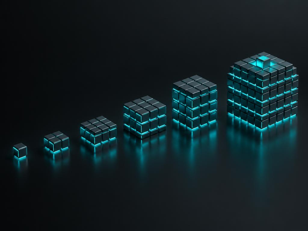 Modular blocks growing into a larger structure