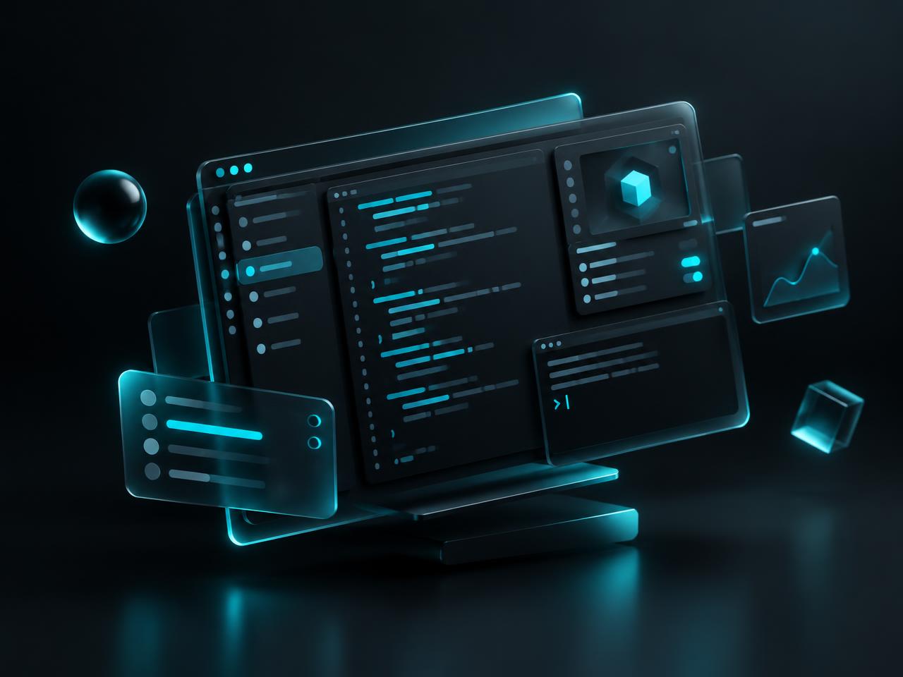 Abstract render of custom software interfaces